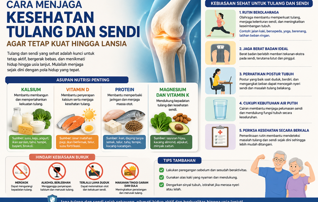 Cara Menjaga Kesehatan Tulang dan Sendi Agar Tetap Kuat Hingga Lansia