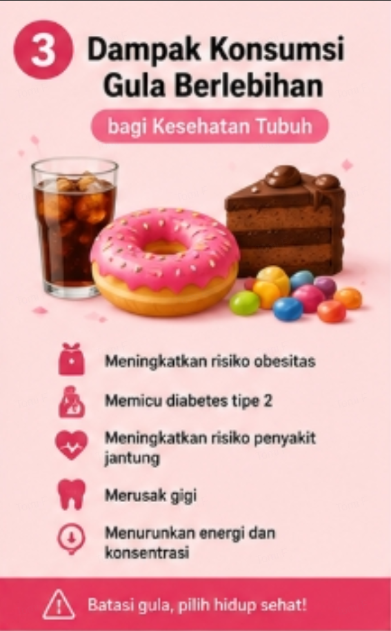 Dampak Konsumsi Gula Berlebihan bagi Kesehatan Tubuh